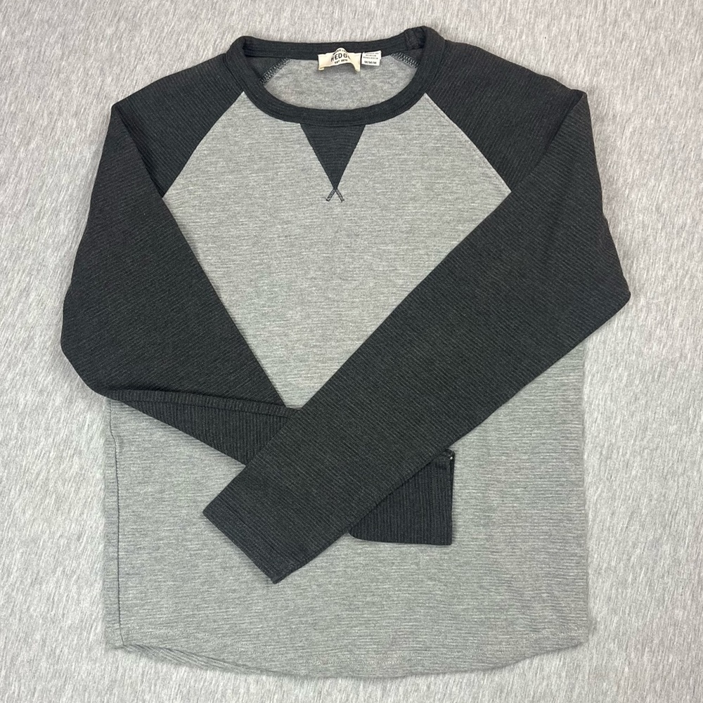 Ribbed Two-Tone Grey Sweater, Medium Hedge Brand